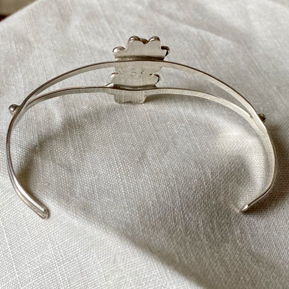 Onyx Sterling Navajo Cuff Bracelet - Picture 2 of 3